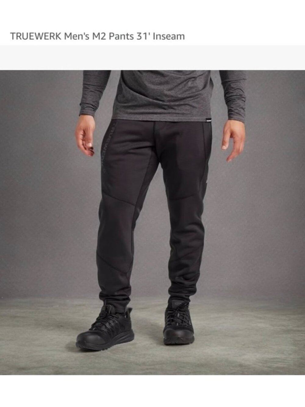 TRUEWERK Men's M2 Pants 31' Inseam Fleece Lined Performance Jogger Wicking XXL